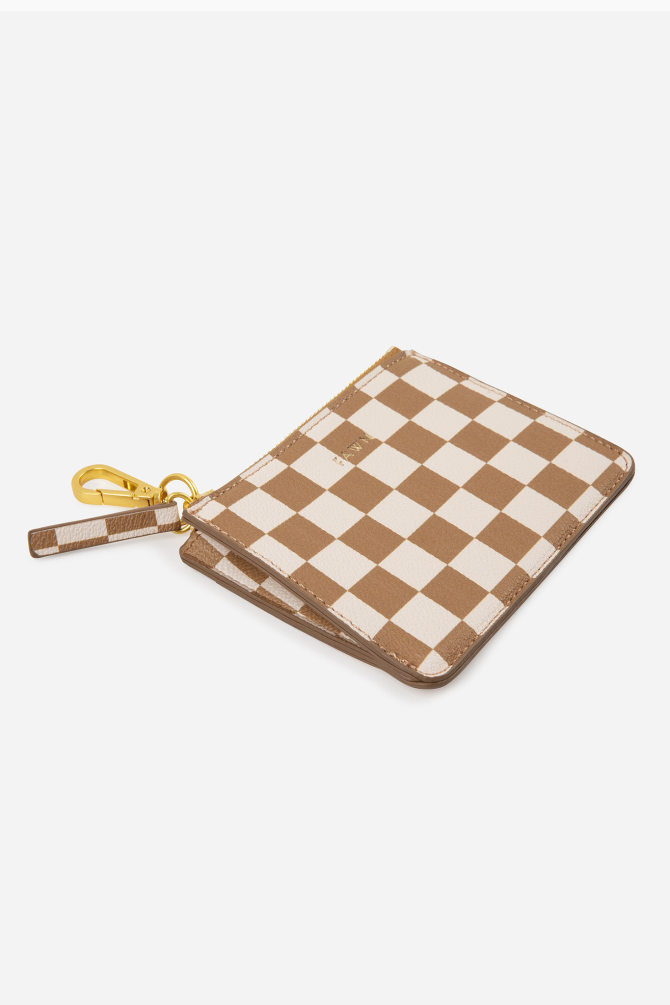The Wallet Pouch - Tan/White Check - Image 2